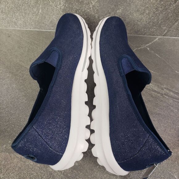 Skechers Go Walk Shoes Womens 11 M Blue Classic Basic Fun Slip-Ons Sneakers - Picture 5 of 12
